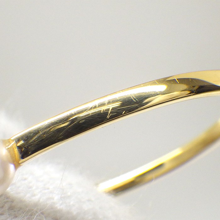 スタージュエリー STAR JEWELRY リング オープン 2ポイント パール 3.5mm珠 K18YG 15.5号 【中古】