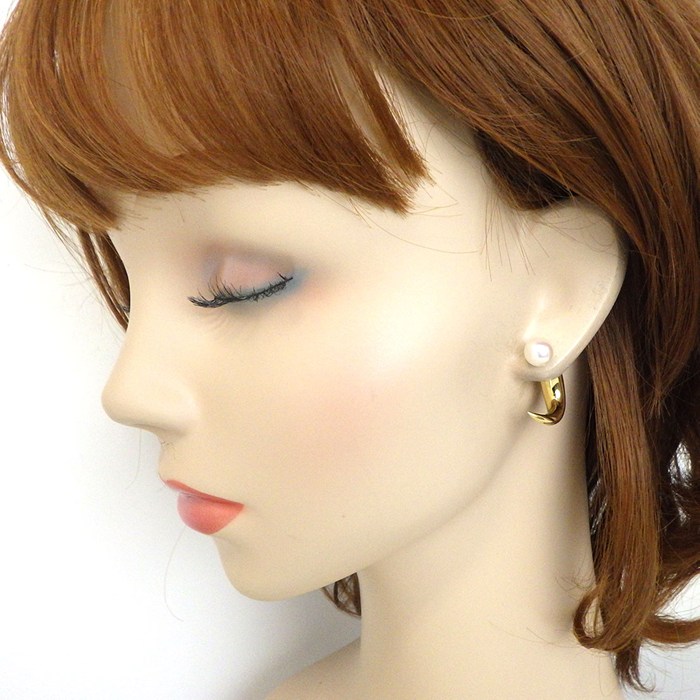 タサキ 田崎真珠 TASAKI ピアス デインジャー ホーン E-3658-18KYG 2Way リファインド リベリオン あこや真珠 7.5mm珠 K18YG 【中古】