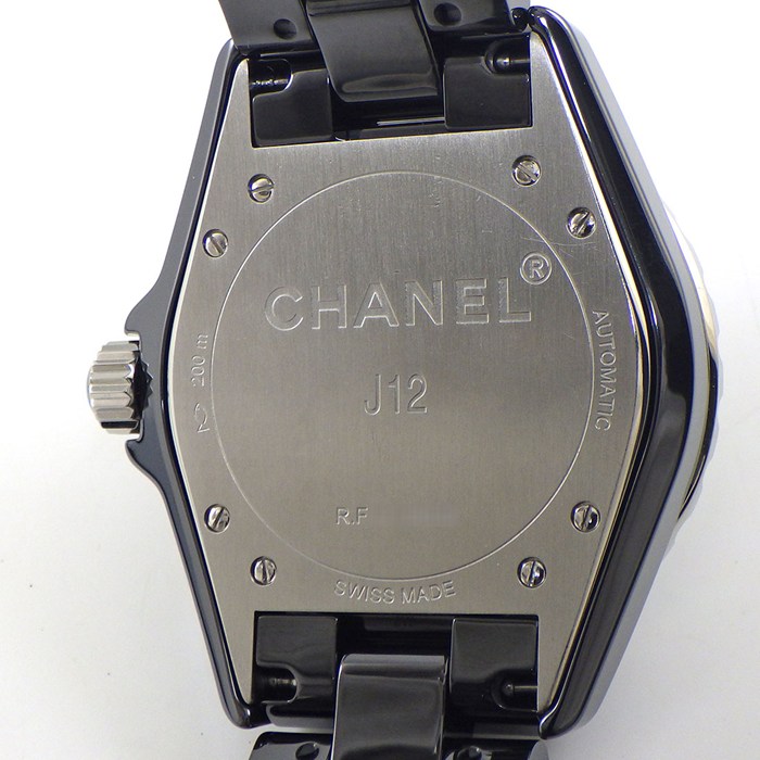 シャネル CHANEL 腕時計 J12 H0685 デイト 回転ベゼル ブラック文字盤 SS ブラック セラミック 自動巻き 【中古】