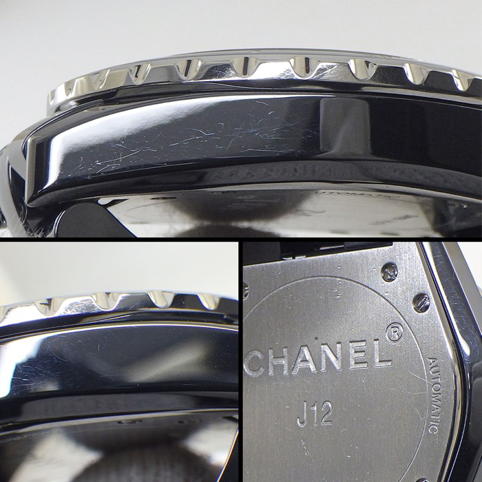 シャネル CHANEL 腕時計 J12 H0685 デイト 回転ベゼル ブラック文字盤 SS ブラック セラミック 自動巻き 【中古】