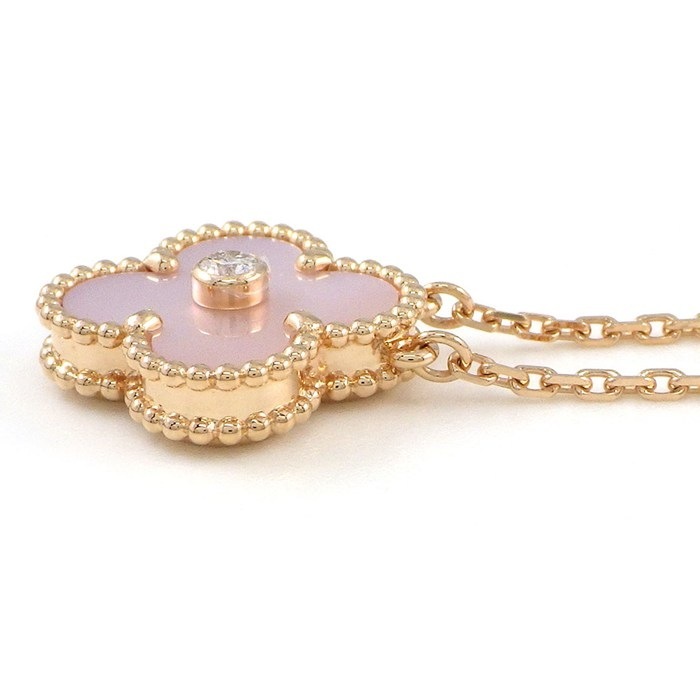 ヴァンクリーフ&アーペル Van Cleef & Arpels ネックレス ヴィンテージアルハンブラ VCARPMOP00 2025年 ホリデーコレクション クリスマス 限定モデル 1ポイント ダイヤモンド ピンク シェル K18PG 【箱・保付き】 【中古】