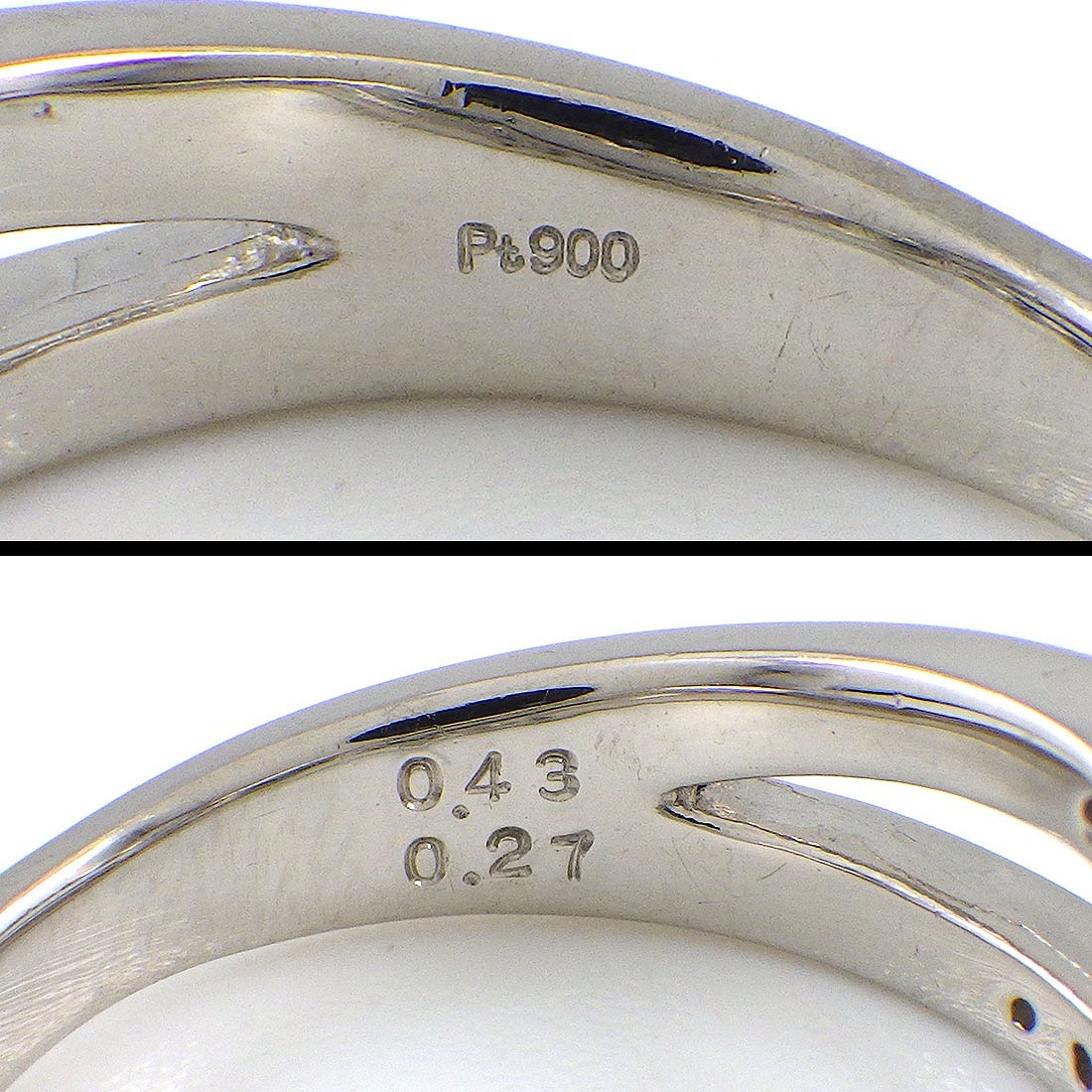 【アレキサンドライト ダイヤモンド】 リング 1ポイント オーバルカット アレキサンドライト 0.43ct ダイヤモンド 計0.27ct PT900 7号 【中古】