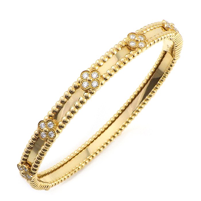 ヴァンクリーフ＆アーペル Van Cleef & Arpels バングル ペルレ スウィートクローバー VCARP6X500 40ポイント ダイヤモンド 0.68ct / #S 【中古】