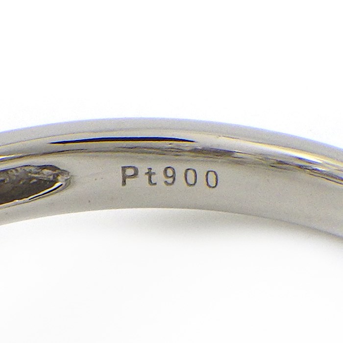 【エメラルドカットダイヤモンド】 リング クラスター エメラルドカット ダイヤモンド 約0.628ct (VLY/SI1 - SI2 グレード※当店見た目) マルチカット パヴェ ダイヤモンド 計1.02ct PT900 13.5号 【中古】