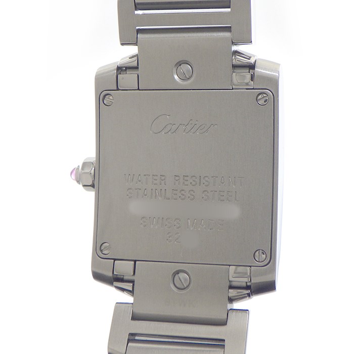 カルティエ Cartier 腕時計 タンクフランセーズ SM W51028Q3 ローマ数字インデックス スクエア ピンクシェル文字盤 SS クオーツアナログ 【箱・保付き】 【中古】