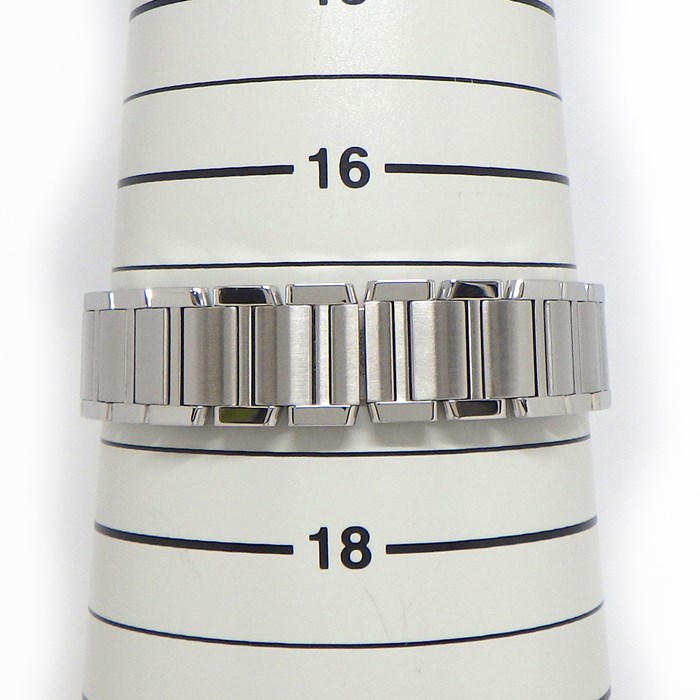 カルティエ Cartier 腕時計 タンクフランセーズ SM W51028Q3 ローマ数字インデックス スクエア ピンクシェル文字盤 SS クオーツアナログ 【箱・保付き】 【中古】
