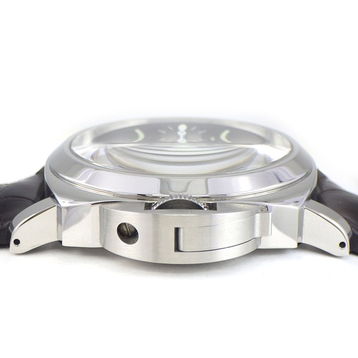 パネライ PANERAI 腕時計 ルミノールマリーナ ロゴ PAM01005 ブラック文字盤 夜光針/インデックス スモールセコンド アリゲーターレザーベルト SS 手巻き 【中古】