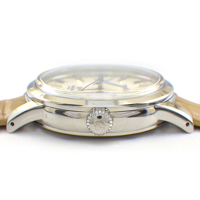 グランドセイコー Grand Seiko 腕時計 メカニカル SBGL017/9S67-00G0 アイボリー文字盤 デイト 裏スケ パワーリザーブ表示 SS ベージュ レザーベルト 自動巻き