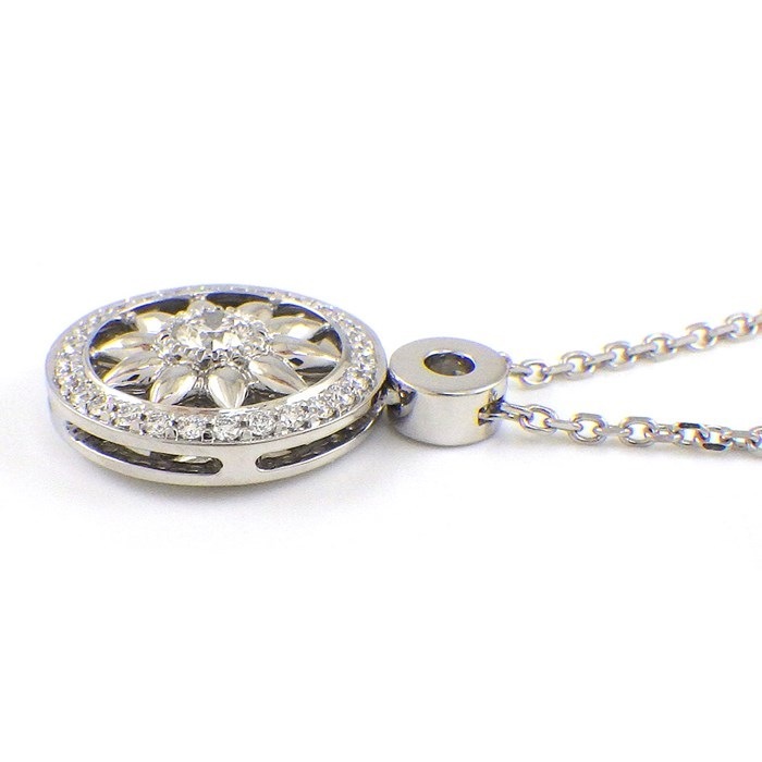 ハリーウィンストン HARRY WINSTON ネックレス ゲート コレクション PEDPRD1MWG ロゼット サークル 29ポイント ダイヤモンド 計約0.29ct PT950 【箱・保付き】 【中古】