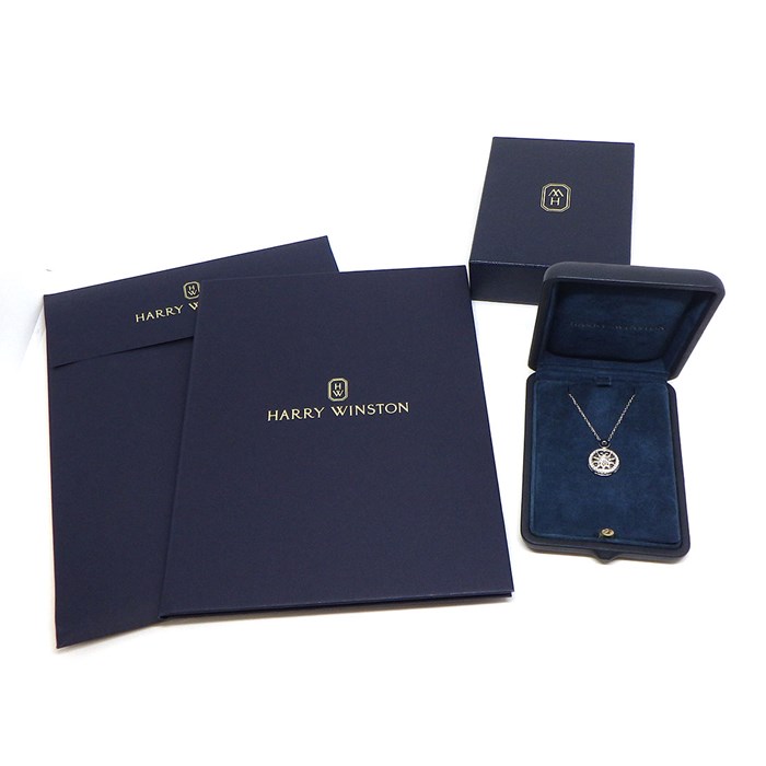 ハリーウィンストン HARRY WINSTON ネックレス ゲート コレクション PEDPRD1MWG ロゼット サークル 29ポイント ダイヤモンド 計約0.29ct PT950 【箱・保付き】 【中古】