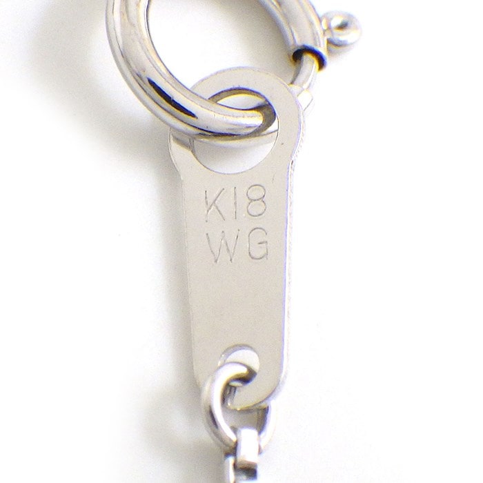 【ルビー ダイヤモンド】 ネックレス レクタングル 長方形 ルビー 計1.44ct ダイヤモンド 計0.31ct K18WG 【中古】