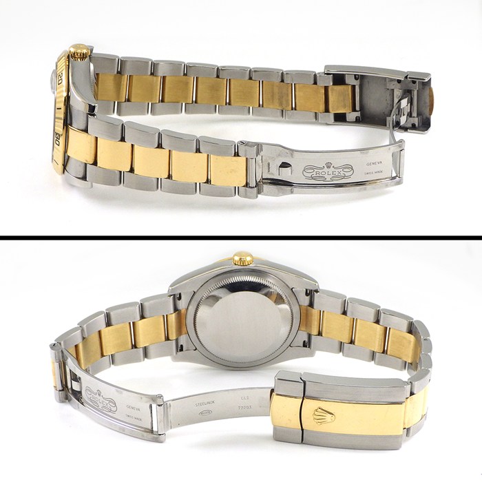 ロレックス Rolex 腕時計 デイトジャスト ターノグラフ 116263 F番 2003-2004年製 デイト 夜光インデックス 夜光針 回転ベゼル ルーレット刻印 グレー文字盤 K18YG SS 自動巻き 【箱・保付き】 【中古】