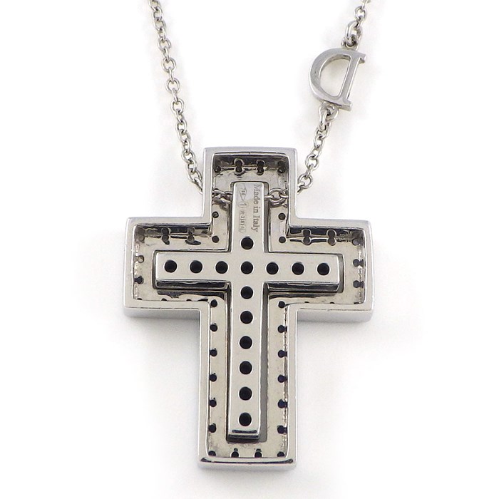ダミアーニ DAMIANI ネックレス ベル エポック アイスバーグ 20087030 日本限定 ダブル クロス パヴェ サファイア 計1.188ct ダイヤモンド 計0.19ct K18WG 【箱・保付き】 【中古】