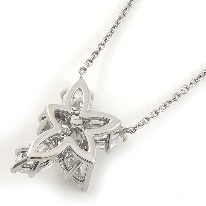 ハリーウィンストン HARRY WINSTON ネックレス クラスター ミディアム PEDPCLWC 5ポイント ペアシェイプ ダイヤモンド 計1.90ct PT950 【中古】