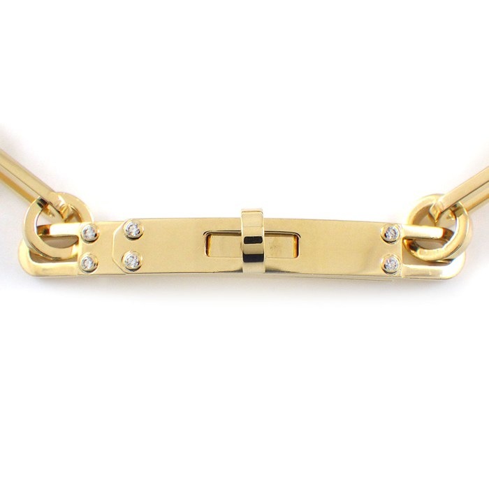 エルメス HERMES ブレスレット ケリー PM クラスプ モチーフ チェーン 6ポイント ダイヤモンド K18YG / #SH 【中古】