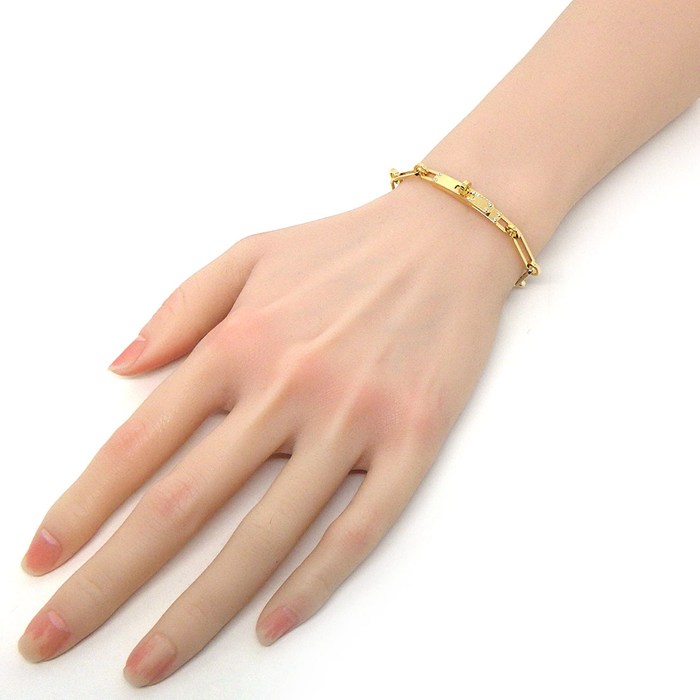 エルメス HERMES ブレスレット ケリー PM クラスプ モチーフ チェーン 6ポイント ダイヤモンド K18YG / #SH 【中古】