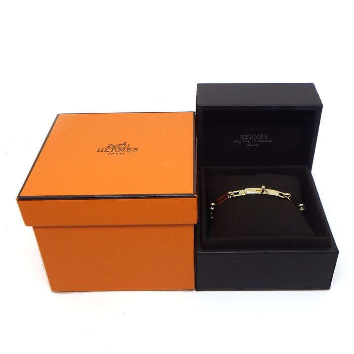 エルメス HERMES ブレスレット ケリー PM クラスプ モチーフ チェーン 6ポイント ダイヤモンド K18YG / #SH 【中古】