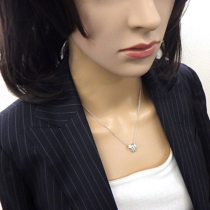 シャネル CHANEL ネックレス コメット J10813 シューティング スター モチーフ パヴェ 23ポイント ダイヤモンド 計0.24ct K18WG 【中古】