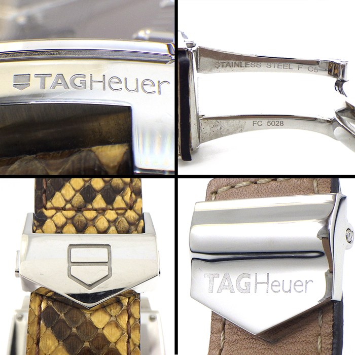 タグ・ホイヤー TAG Heuer 腕時計 モナコ グランドデイト WAW1315.FC6217  デイト 13ポイント ダイヤインデックス スクエア ブラウン文字盤 SS ベージュ/ブラウン パイソンレザーベルト クオーツアナログ 【中古】