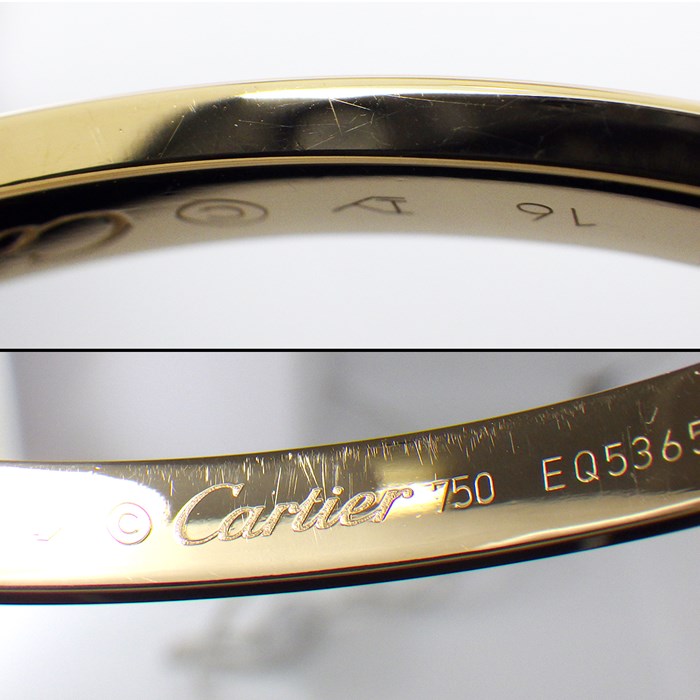 カルティエ Cartier バングル ラブ B6032416 オープン K18YG / #16 【中古】