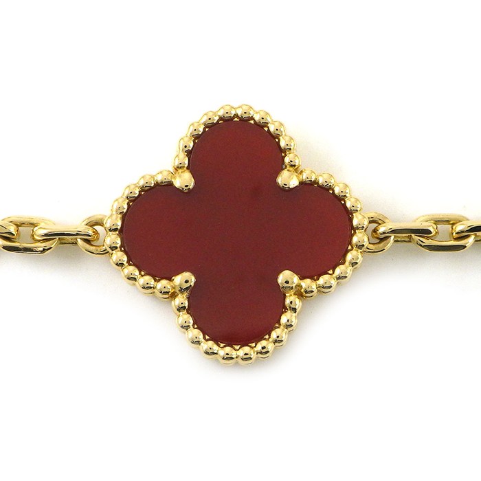 ヴァンクリーフ＆アーペル Van Cleef & Arpels ブレスレット ヴィンテージアルハンブラ 5モチーフ VCARD35500 カーネリアン K18YG 【中古】