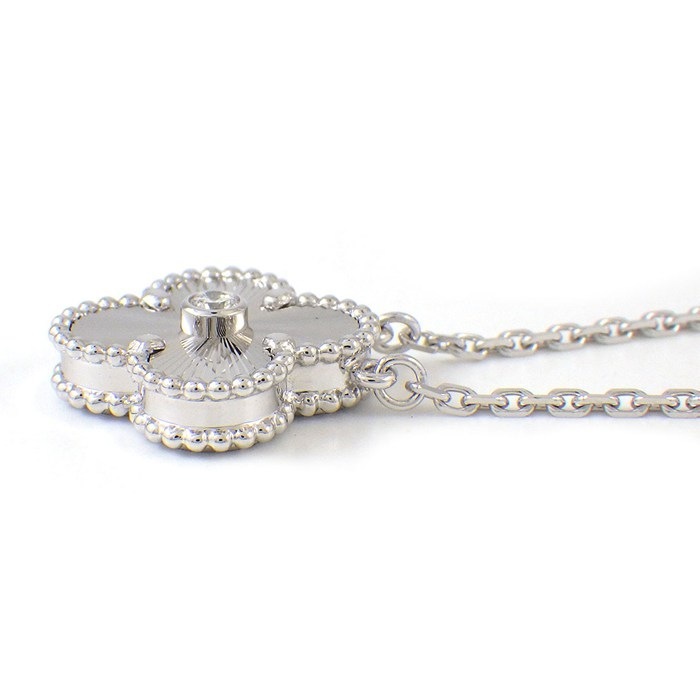 ヴァンクリーフ＆アーペル Van Cleef & Arpels ネックレス ヴィンテージアルハンブラ VCARP6L800 2020年 ホリデーコレクション クリスマス限定モデル ギョーシェ 1ポイント ダイヤモンド K18WG 【中古】
