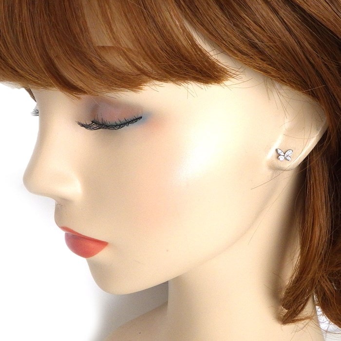 グラフ Graff GRAFF ピアス バタフライ プティ スタッド スモール RGE1563 ダイヤモンド K18WG 【中古】