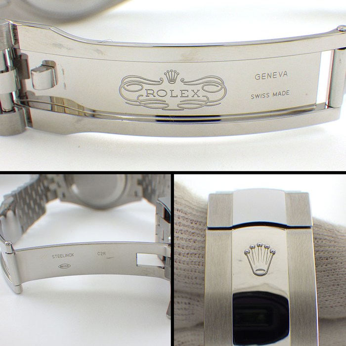 ロレックス Rolex 腕時計 デイトジャスト 36 126234 ルーレット刻印 ランダムシリアル サンレイ スレート文字盤 ローマンインデックス  K18WG SS 自動巻き 【箱・保付き】