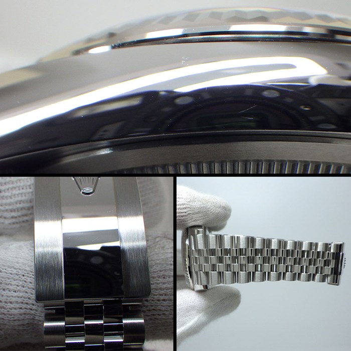 ロレックス Rolex 腕時計 デイトジャスト 36 126234 ルーレット刻印 ランダムシリアル サンレイ スレート文字盤 ローマンインデックス  K18WG SS 自動巻き 【箱・保付き】