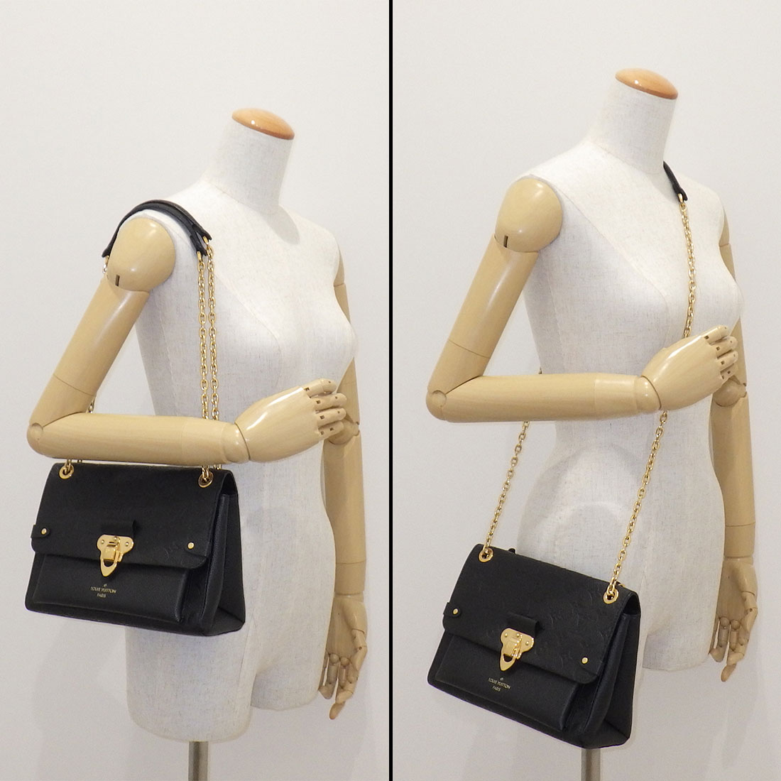 ルイ・ヴィトン LOUIS VUITTON ショルダーバッグ ヴァヴァン PM M44151 ブラック モノグラムアンプラントレザー ゴールド金具 【中古】