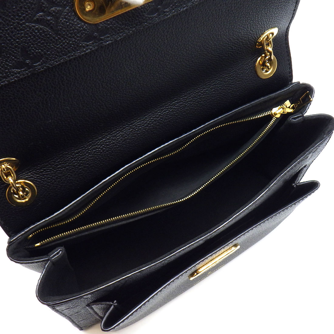 ルイ・ヴィトン LOUIS VUITTON ショルダーバッグ ヴァヴァン PM M44151 ブラック モノグラムアンプラントレザー ゴールド金具 【中古】