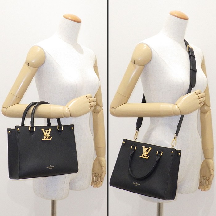 ルイ・ヴィトン LOUIS VUITTON トートバッグ/ショルダーバッグ ロック＆ゴー M22311 ブラック グレインカーフスキン ゴールド金具 【中古】