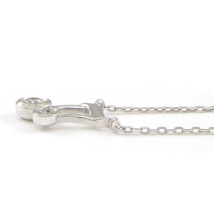 スタージュエリー STAR JEWELRY ネックレス 音符 モチーフ ダイヤモンド 0.07ct K18WG 【中古】