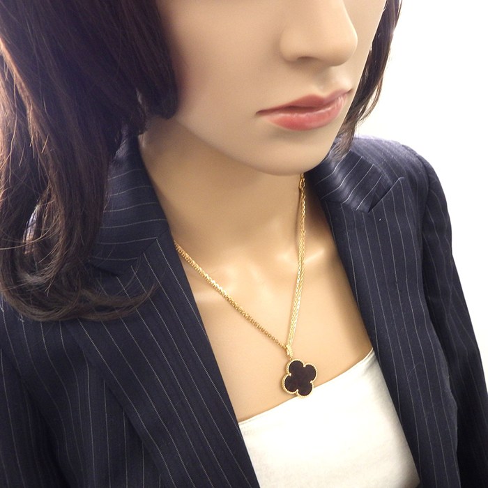 ヴァンクリーフ&アーペル Van Cleef & Arpels ロングネックレス マジックアルハンブラ レターウッド K18PG 【中古】