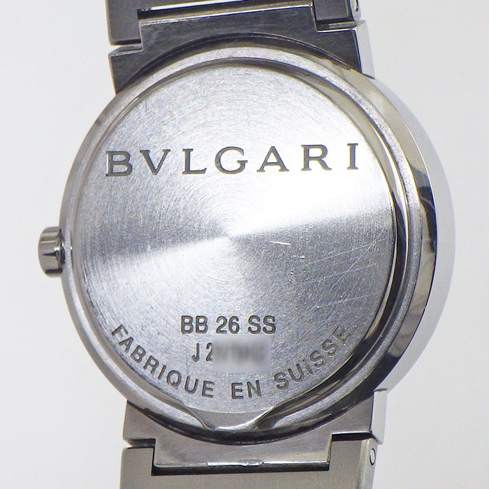 ブルガリ BVLGARI 腕時計 ブルガリブルガリ BB26SS ブラック文字盤 ロゴベゼル デイト SS クオーツアナログ 【箱・保付き】 【中古】