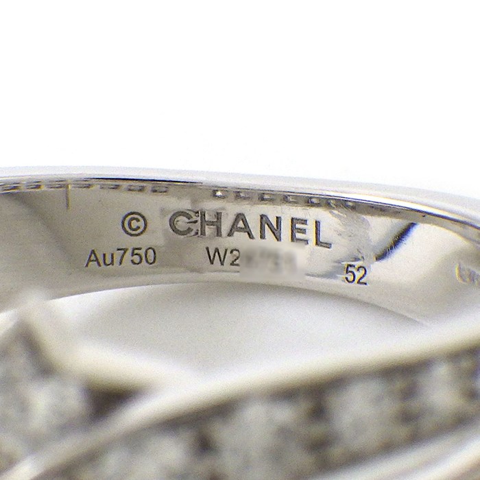 シャネル CHANEL リング コメット J10812 シューティング スター モチーフ ハーフサークル パヴェ 39ポイント ダイヤモンド 計0.50ct K18WG 11号 / #52 【中古】