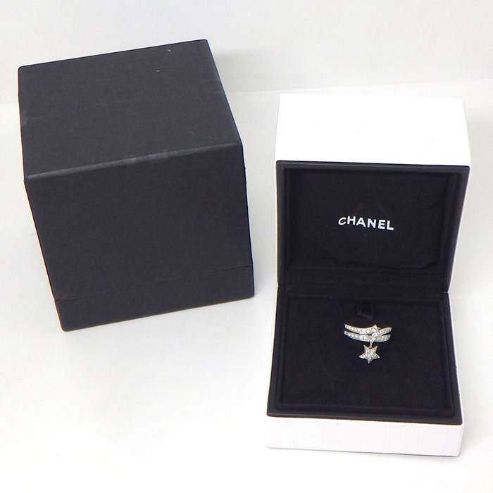 シャネル CHANEL リング コメット J10812 シューティング スター モチーフ ハーフサークル パヴェ 39ポイント ダイヤモンド 計0.50ct K18WG 11号 / #52 【中古】