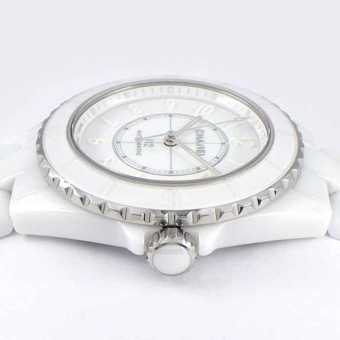 シャネル CHANEL 腕時計 J12 ファントム キャリバー12.1 H6186 1200本限定モデル 裏スケ 回転ベゼル 夜光インデックス 夜光針 ホワイト文字盤 SS ホワイトセラミック 自動巻き 【中古】
