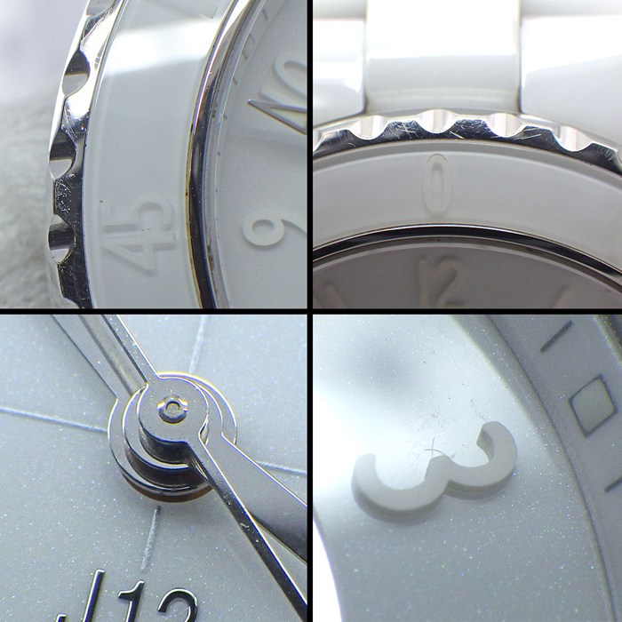 シャネル CHANEL 腕時計 J12 ファントム キャリバー12.1 H6186 1200本限定モデル 裏スケ 回転ベゼル 夜光インデックス 夜光針 ホワイト文字盤 SS ホワイトセラミック 自動巻き 【中古】