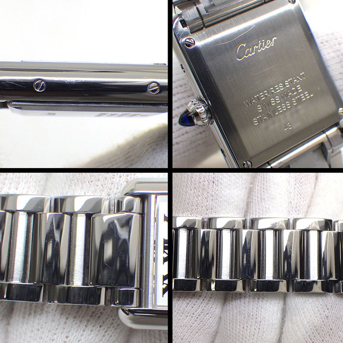 カルティエ Cartier 腕時計 タンクマスト SM WSTA0051 レクタンギュラー シルバー文字盤 ローマンインデックス SS クオーツアナログ 【箱・保付き】 【中古】