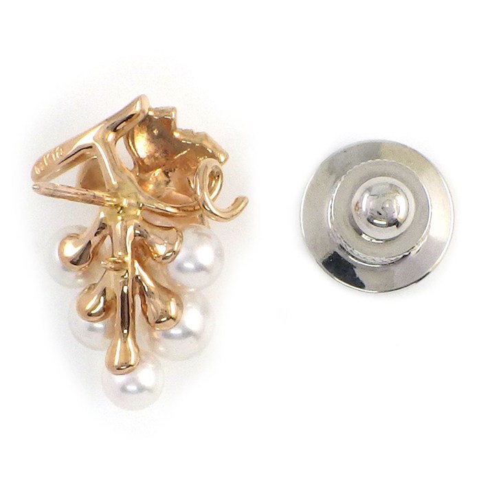 ミキモト MIKIMOTO ピンブローチ ブドウモチーフ パール 4.0-5.0mm珠 K18PG K18WG 【中古】