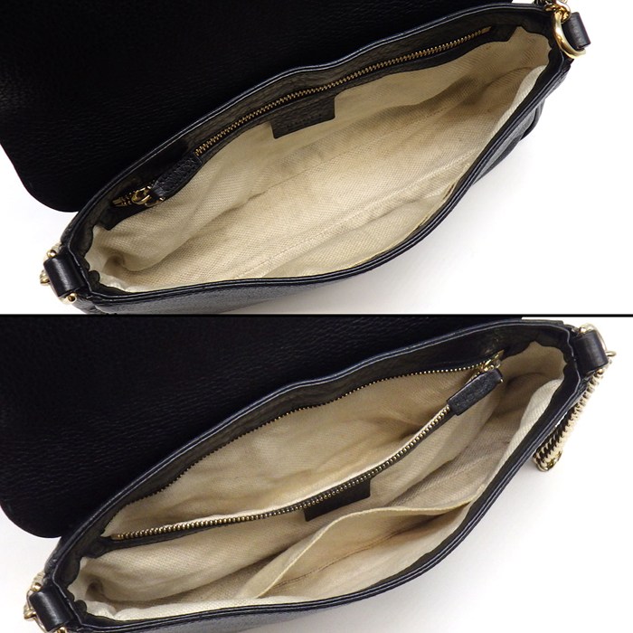 グッチ GUCCI ショルダーバッグ ソーホー チェーンショルダーバッグ 336752 ブラック レザー ゴールド金具 【中古】