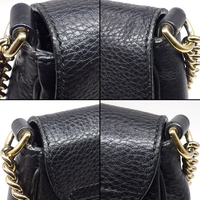 グッチ GUCCI ショルダーバッグ ソーホー チェーンショルダーバッグ 336752 ブラック レザー ゴールド金具 【中古】