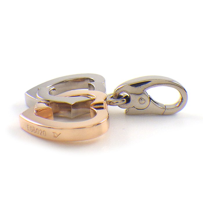 カルティエ Cartier チャーム ペンダントトップ ダブル ハート K18PG K18WG 【中古】