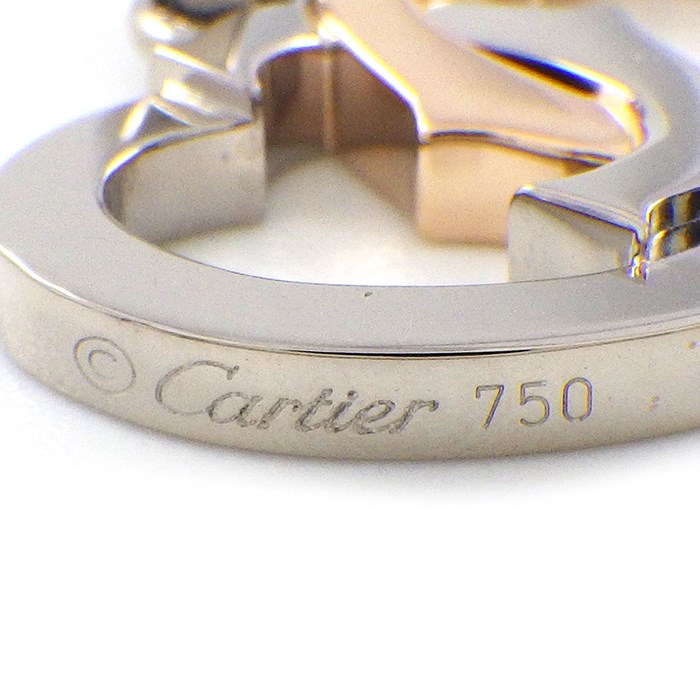 カルティエ Cartier チャーム ペンダントトップ ダブル ハート K18PG K18WG 【中古】
