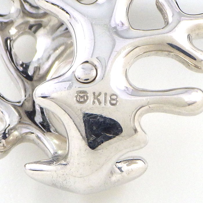 ミキモト MIKIMOTO チョーカー 珊瑚 モチーフ 110年記念 チャリティー 1ポイント パール 5.0mm珠 K18WG ブラック レザー コード 【中古】