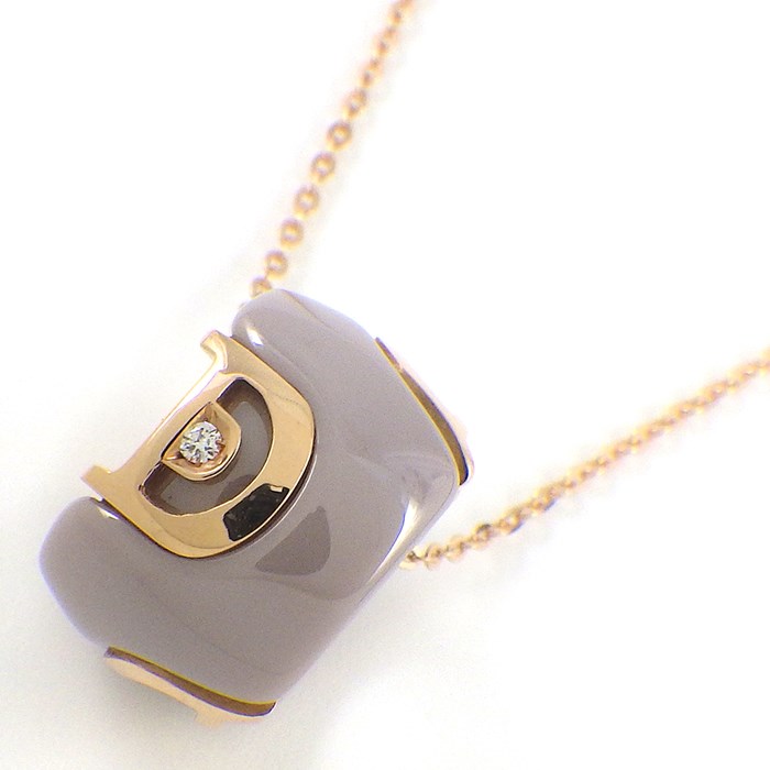 ダミアーニ DAMIANI ネックレス D.ICON ディーアイコン 20068423 1ポイント ダイヤモンド カプチーノ セラミック K18PG 【中古】