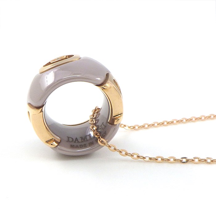 ダミアーニ DAMIANI ネックレス D.ICON ディーアイコン 20068423 1ポイント ダイヤモンド カプチーノ セラミック K18PG 【中古】