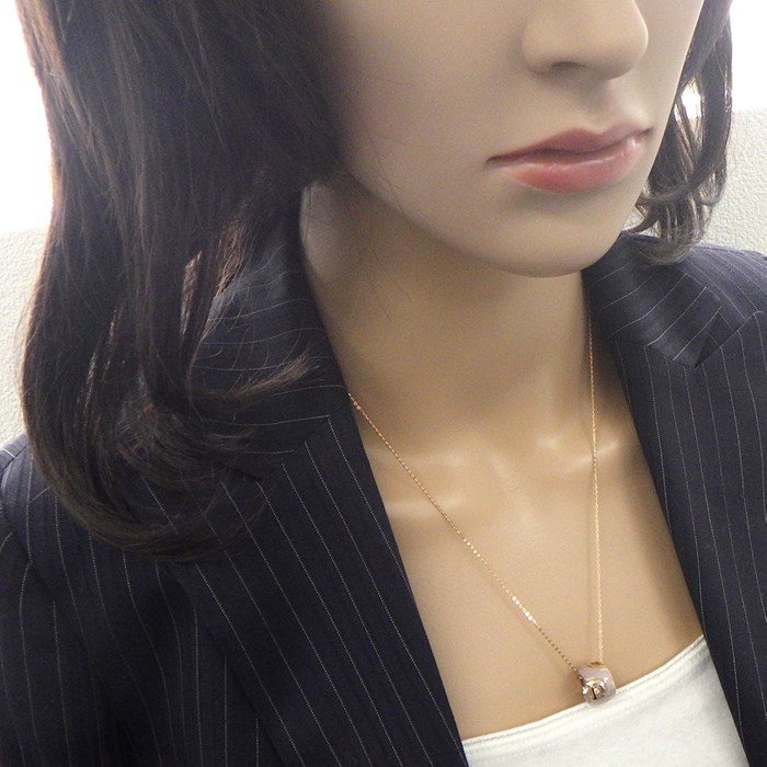 ダミアーニ DAMIANI ネックレス D.ICON ディーアイコン 20068423 1ポイント ダイヤモンド カプチーノ セラミック K18PG 【中古】