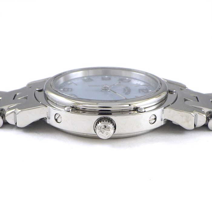 エルメス HERMES 腕時計 クリッパー CL4.210 デイト ブルーシェル文字盤 SS クオーツアナログ 【中古】